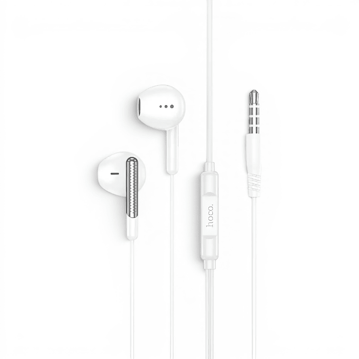 Audífonos con Cable Hoco M123 Glory In Ear Jack 3.5mm Semi In Ear Driver 14mm con Micrófono Blanco1