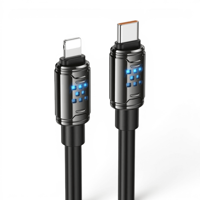 Cable Hoco U143 USB-C a Lightning PD Carcasa Zinc Alloy Nylon Trenzado1