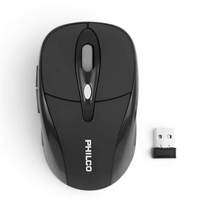 Mouse Philco 245WN Inalámbrico 2.4GHz Óptico 3 Botones Scroll Receptor USB Negro1