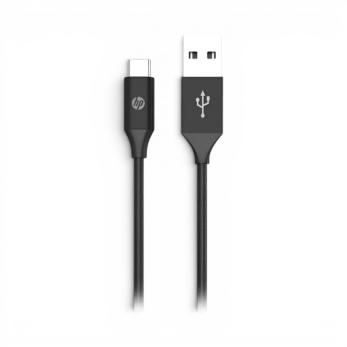Cable HP DHC-TC102 USB-A a USB-C USB 3.0 5Gbps Nylon Trenzado Carga y Datos 2 Metros Negro1