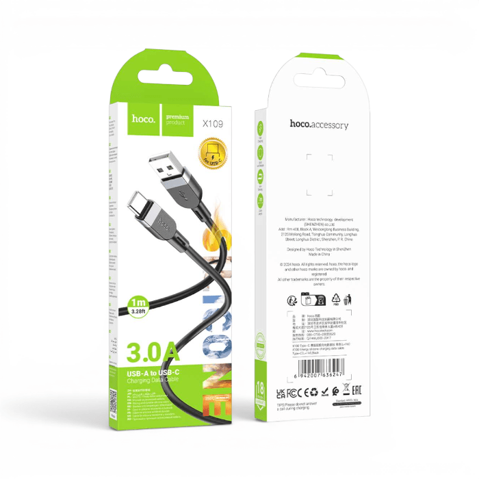 Cable Hoco X109 Energy USB-C a Lightning 27W PD Carga Rápida y Datos PVC Flexible 1 Metro3