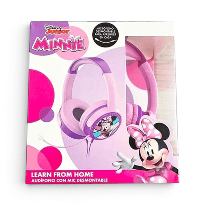 Audífonos Infantiles Disney Minnie Mouse On-Ear con Micrófono Desmontable Jack 3.5mm Rosado2