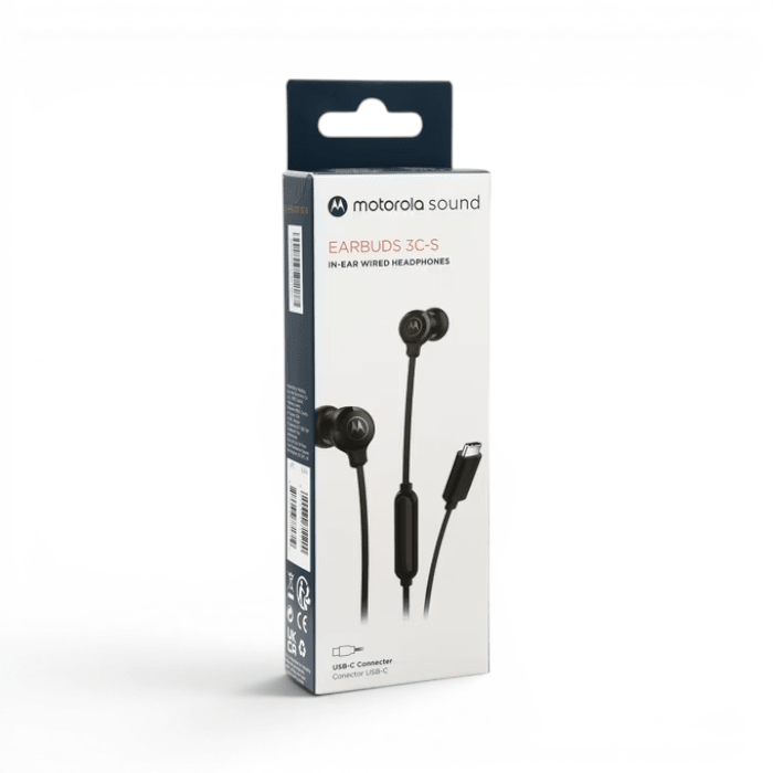 Audífonos con Cable Motorola Earbuds 3S USB-C In Ear Driver 9.4mm con Micrófono Negro2