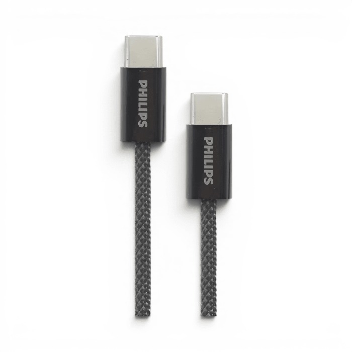 Cable Philips DLC5051CB USB-C a USB-C USB 3.2 60W 10Gbps Carga y Datos 1 Metro Negro1