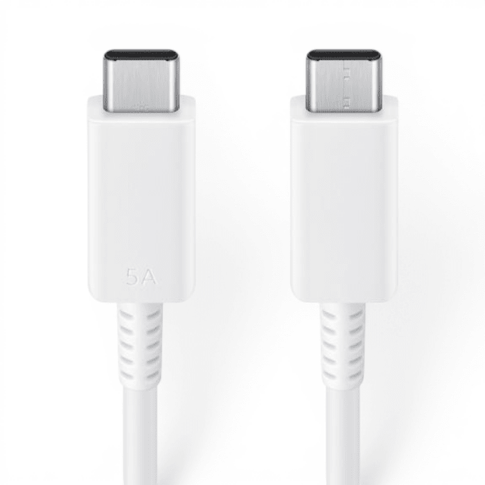 Cable Samsung Original EP-DX510 USB-C a USB-C 100W PD 5A Chip E-Marker Carga y Datos 1.8 Metros Blan1