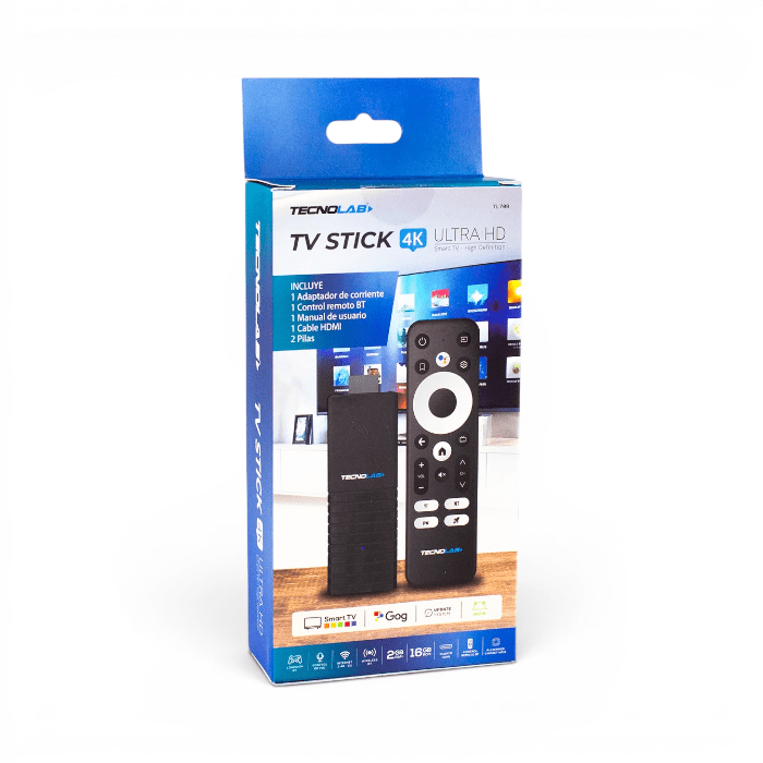 Tv Stick Tecnolab 4K Android 12 2Gb+16Gb Wifi 2.4/5G – Procesador Allwinner Chipset H618 – CPU Quad3