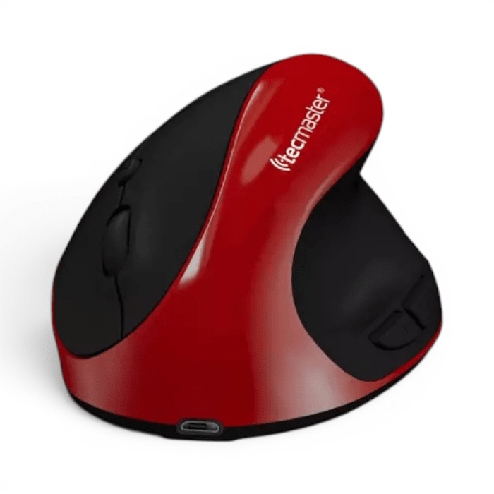 Mouse Ergonómico Inalámbrico Recargable Tecmaster TM-100545 Rojo1