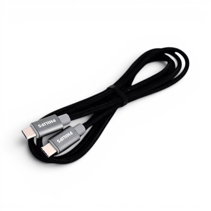 Cable Philips DLC5533C USB-C a USB-C Carga y Datos TPU Cobre 1.2 Metros Negro1