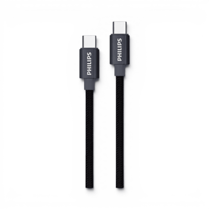 Cable Philips DLC5533C USB-C a USB-C Carga y Datos TPU Cobre 1.2 Metros Negro2