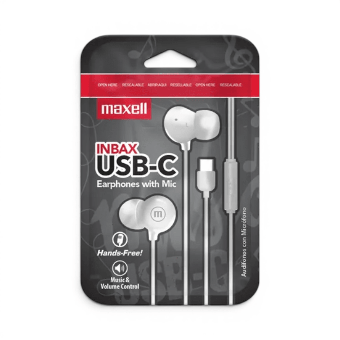 Audífonos con Cable Maxell IN-BAX USB-C In Ear Estéreo con Micrófono Negro2