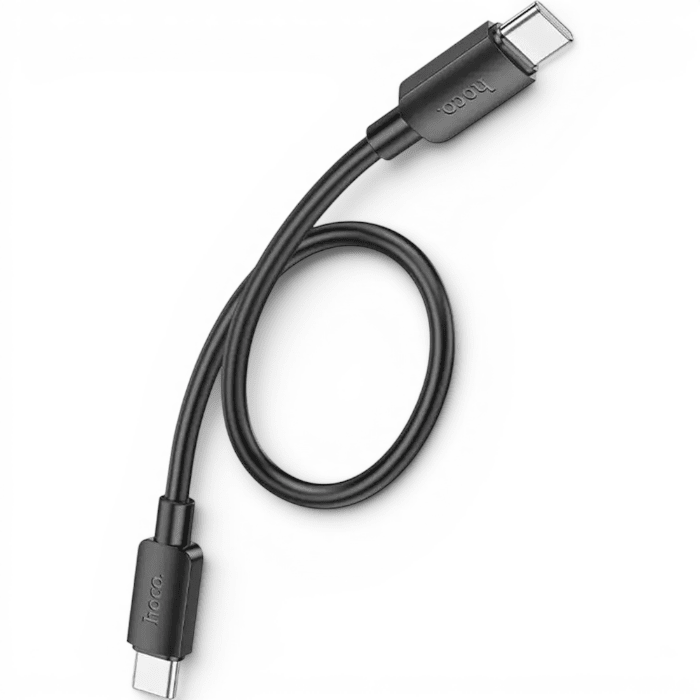 Cable Hoco X96 Paddy USB-C a USB-C 60W PD 3A Nylon Trenzado Carga y Datos 25cm Negro2