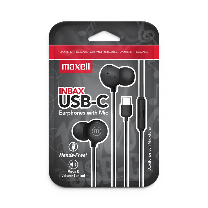 Audífonos con Cable Maxell IN-BAX USB-C In Ear Estéreo con Micrófono N2
