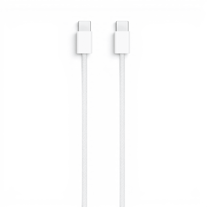 Cable Apple USB-C a USB-C 60W Trenzado Carga y Datos 1 Metro Blanco2