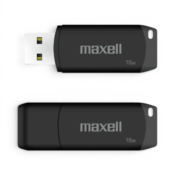 Pendrive Maxell USBPD 16GB USB 2.0 Negro con Tapa Protectora2