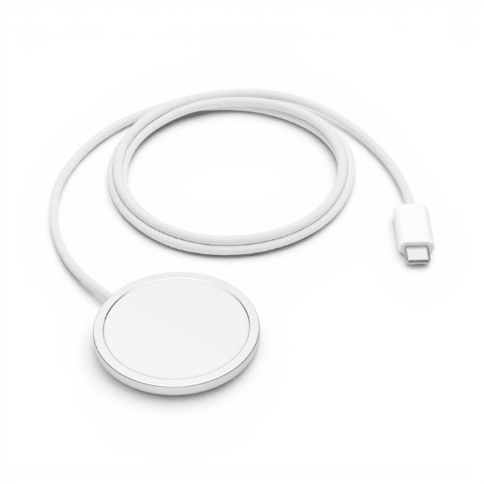 Cargador Apple MagSafe MGD74AM/A Inalámbrico 25W USB-C Qi Qi2 iPhone 8 al 17 AirPods 1 Metro Blanco2