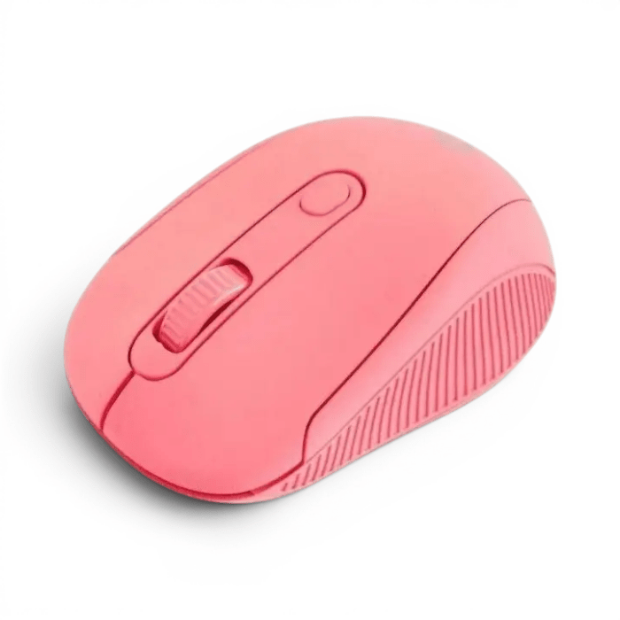 Mouse Inalámbrico Óptico USB Fiddler Rosado2