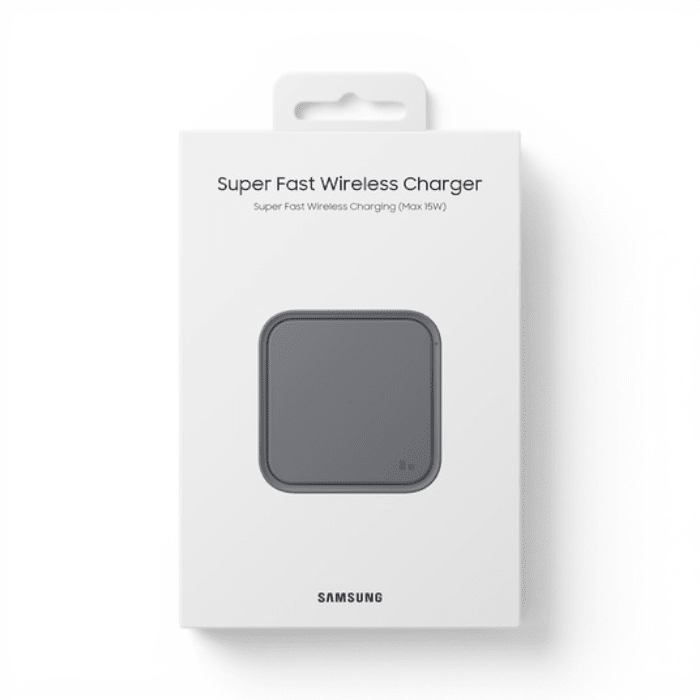 Cargador Inalámbrico Samsung EP-P2400 Super Fast Wireless Charger 15W Qi con Ventilador LED Gris2