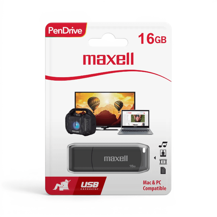 Pendrive Maxell USBPD 16GB USB 2.0 Negro con Tapa Protectora1