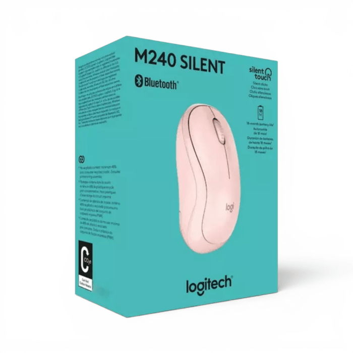 Mouse Logitech M240 Silent Bluetooth Rosado4