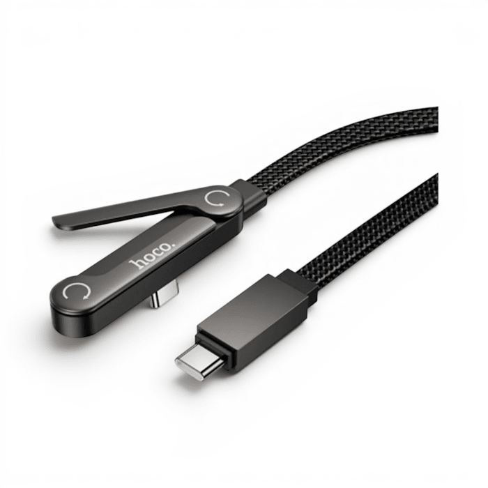 Cable Hoco U150 Everlasting USB-C a USB-C 60W PD 3A Nylon Trenzado Carga y Datos 1 Metro Negro1