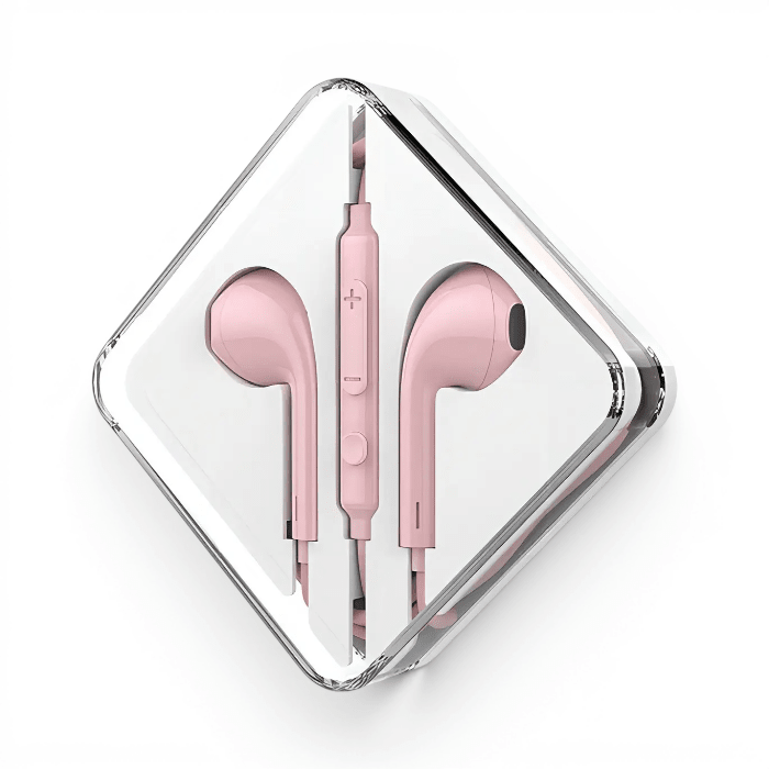 Audífonos con Cable Hoco M55 Memory Sound In EarAudífonos con Cable Hoco M55 Memory Sound In Ear Jack 3.5mm con Micrófono Rosado1
