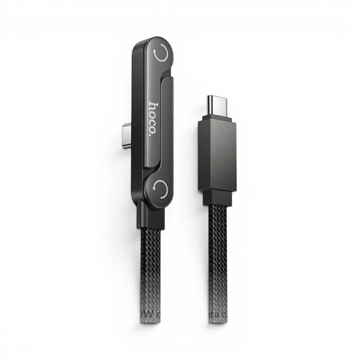 Cable Hoco U150 Everlasting USB-C a USB-C 60W PD 3A Nylon Trenzado Carga y Datos 1 Metro Negro3