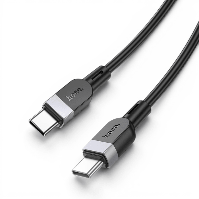 Cable Hoco X109 Energy USB-C a USB-C 60W PD 3A Silicona Carga y Datos 3 Metro Negro1