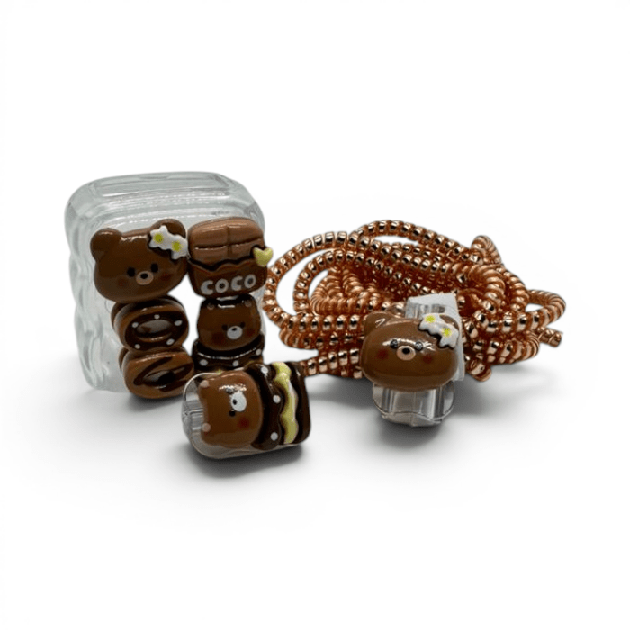 Set Protector Decorativo para Cargador con Carcasa y Protector de Cable Espiral7