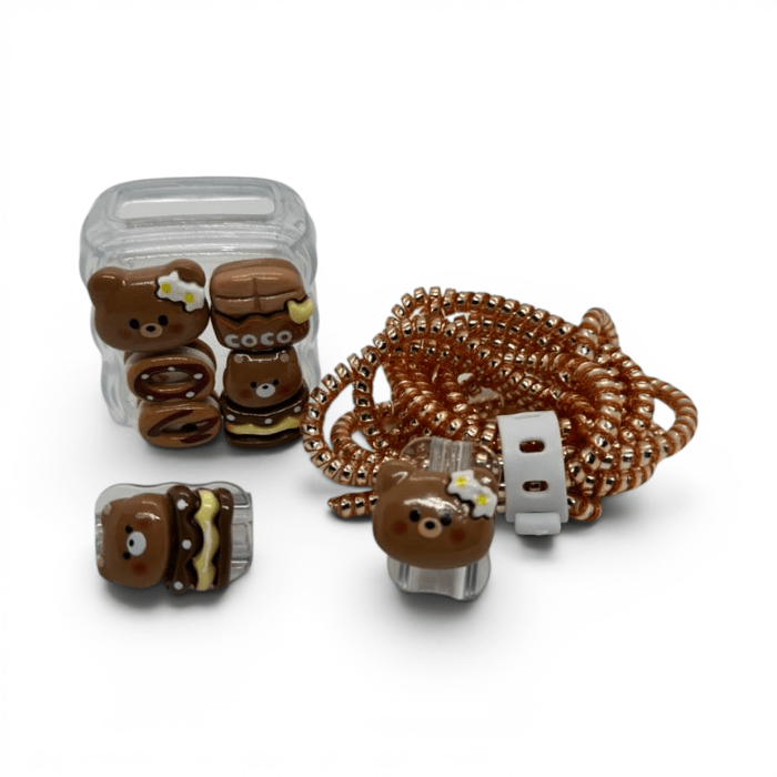 Set Protector Decorativo para Cargador con Carcasa y Protector de Cable Espiral8