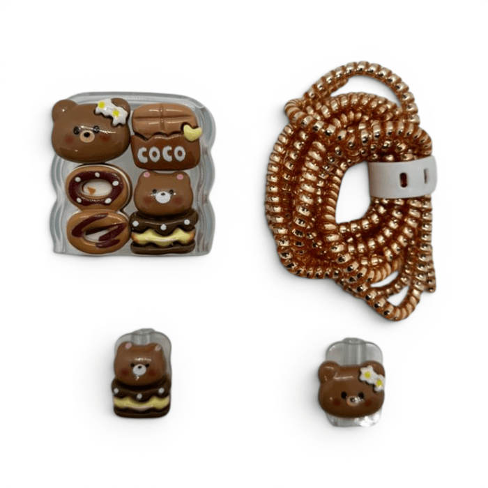 Set Protector Decorativo para Cargador con Carcasa y Protector de Cable Espiral9