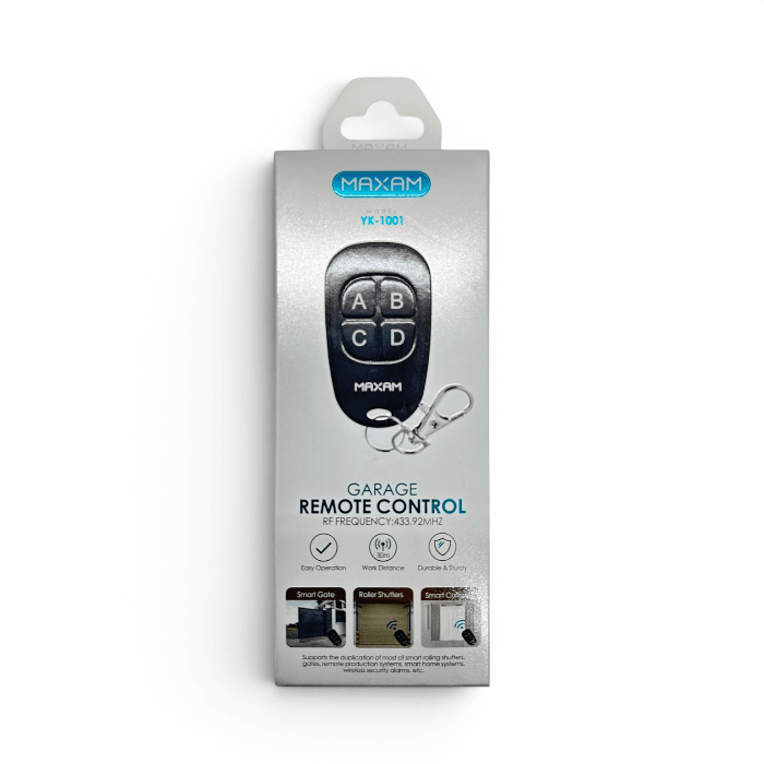Control Remoto Duplicador Maxam YK-1001 para Portón de Garage 433.92MHz1
