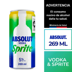 ABSOLUT VODKA SPRITE LATA 269CC