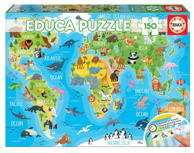 PUZZLE MAPAMUNDI ANIMALES