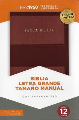 BIBLIA RVR1960 LETRA GRANDE TAMAÑO MANUAL CON ÍNDICE Y CIERRE