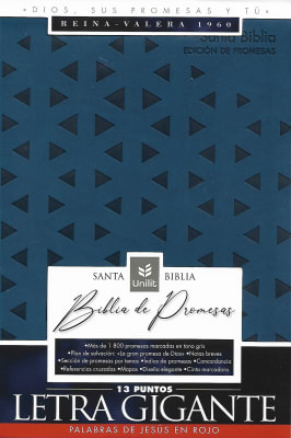BIBLIA EDICIÓN DE PROMESAS RVR1960 LETRA GIGANTE CON CIERRE. AZUL