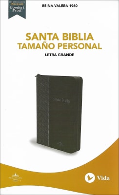 BIBLIA RVR1960 TAMAÑO PERSONAL LETRA GRANDE CON ÍNDICE Y CIERRE - NEGRA