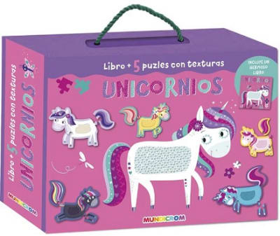 LIBRO 5 PUZLES CON TEXTURAS UNICORNIOS