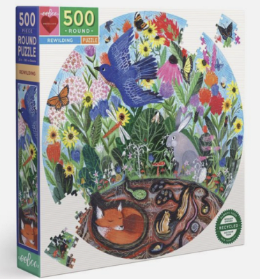 PUZZLE 500 PIEZAS - REDONDO ANIMALES Y FLORES
