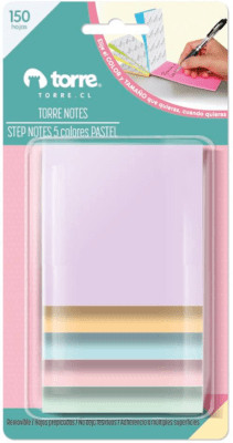 SET NOTAS ADHESIVAS TORRE 5 COLORES PASTELES