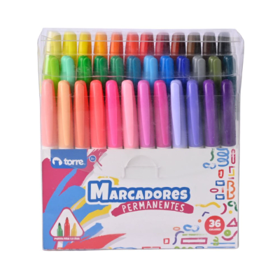 SET MARCADORES PERMANENTES 36 COLORES