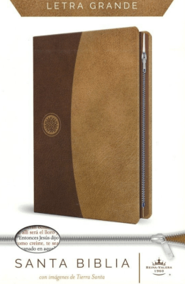SANTA BIBLIA RVR 1960. PIEL CANELA CON CREMALLERA