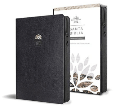 SANTA BIBLIA RVR 1960. PIEL NEGRO CON CIERRE
