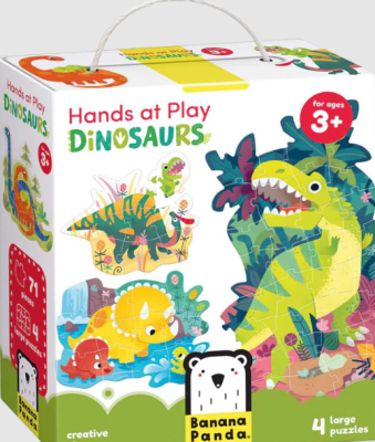 PUZZLE - HANDS AT PLAY DINOSAURS (71 PIEZAS, 4 PUZZLES)