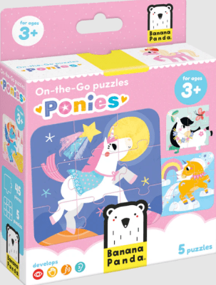 PUZZLE. ON-THE-GO PONIES (45 PIEZAS, 5 PUZZLES)