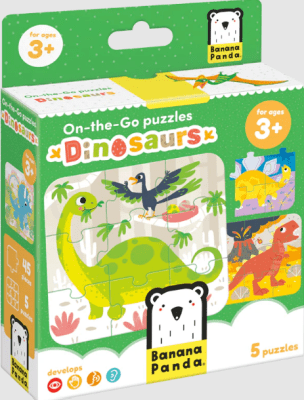 PUZZLE. ON-THE-GO DINOSAURS (45 PIEZAS, 5 PUZZLES)