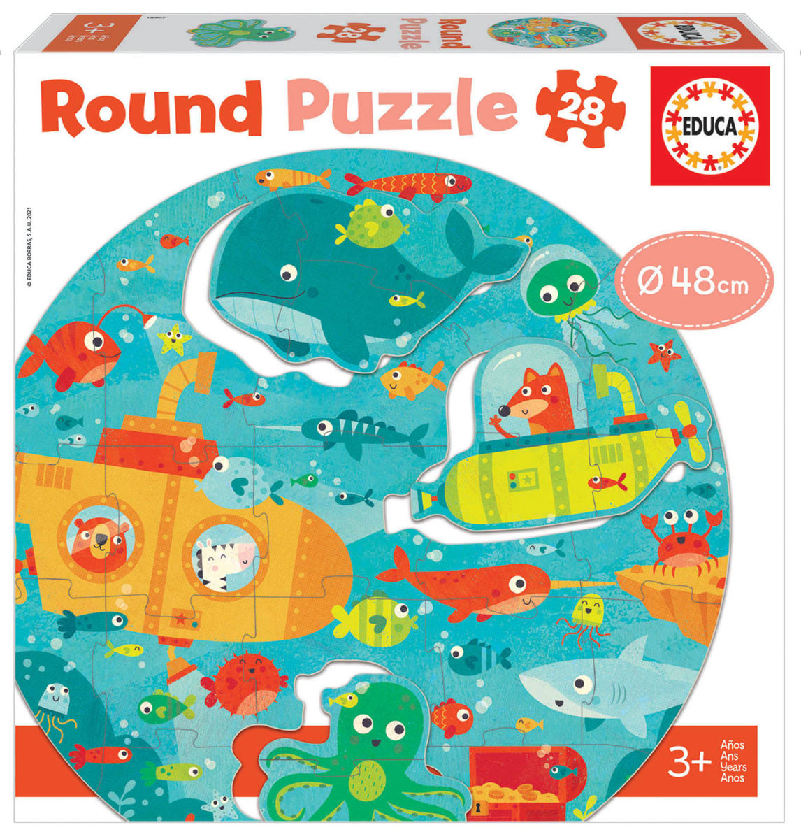 PUZZLE INFANTIL REDONDO BAJO EL MAR1