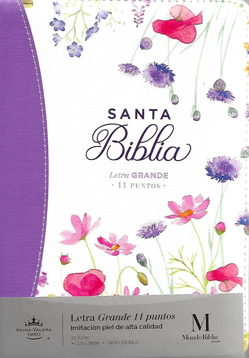 BIBLIA RVR1960 TAMAÑO MANUAL LETRA GRANDE CON CIERRE - SERIE EMOCIÓN PRIMAVERAL1