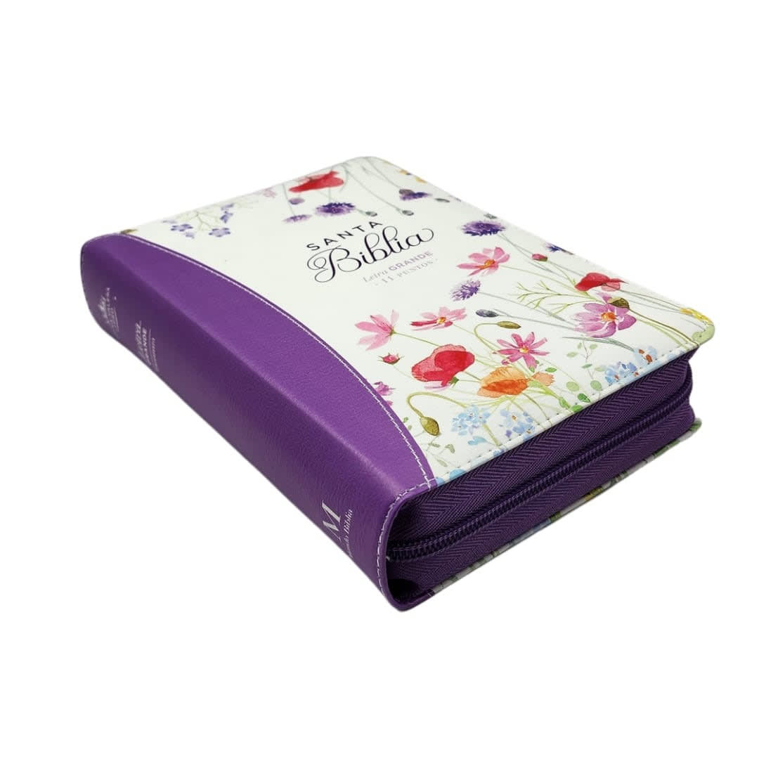 BIBLIA RVR1960 TAMAÑO MANUAL LETRA GRANDE CON CIERRE - SERIE EMOCIÓN PRIMAVERAL2