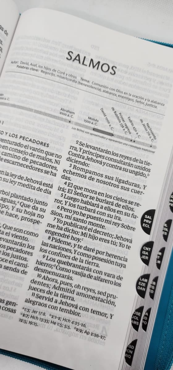 BIBLIA RVR1960 TAMAÑO PERSONAL LETRA GRANDE CON ÍNDICE Y CIERRE - TURQUESA3