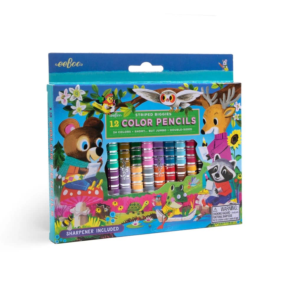 12 LÁPICES DE COLORES DOBLES - AMIGOS DEL BOSQUE1
